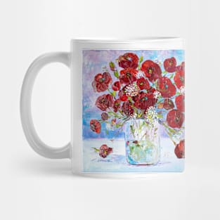 Red Poppies In a Vase Mug